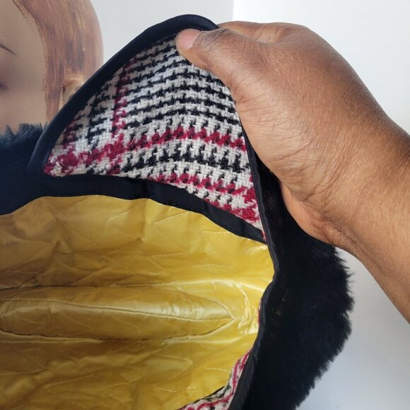 VINTAGE Black Russian Style Cossack Faux Fur with Neck Ear Flaps Hat (Size: S) - Picture 9 of 16